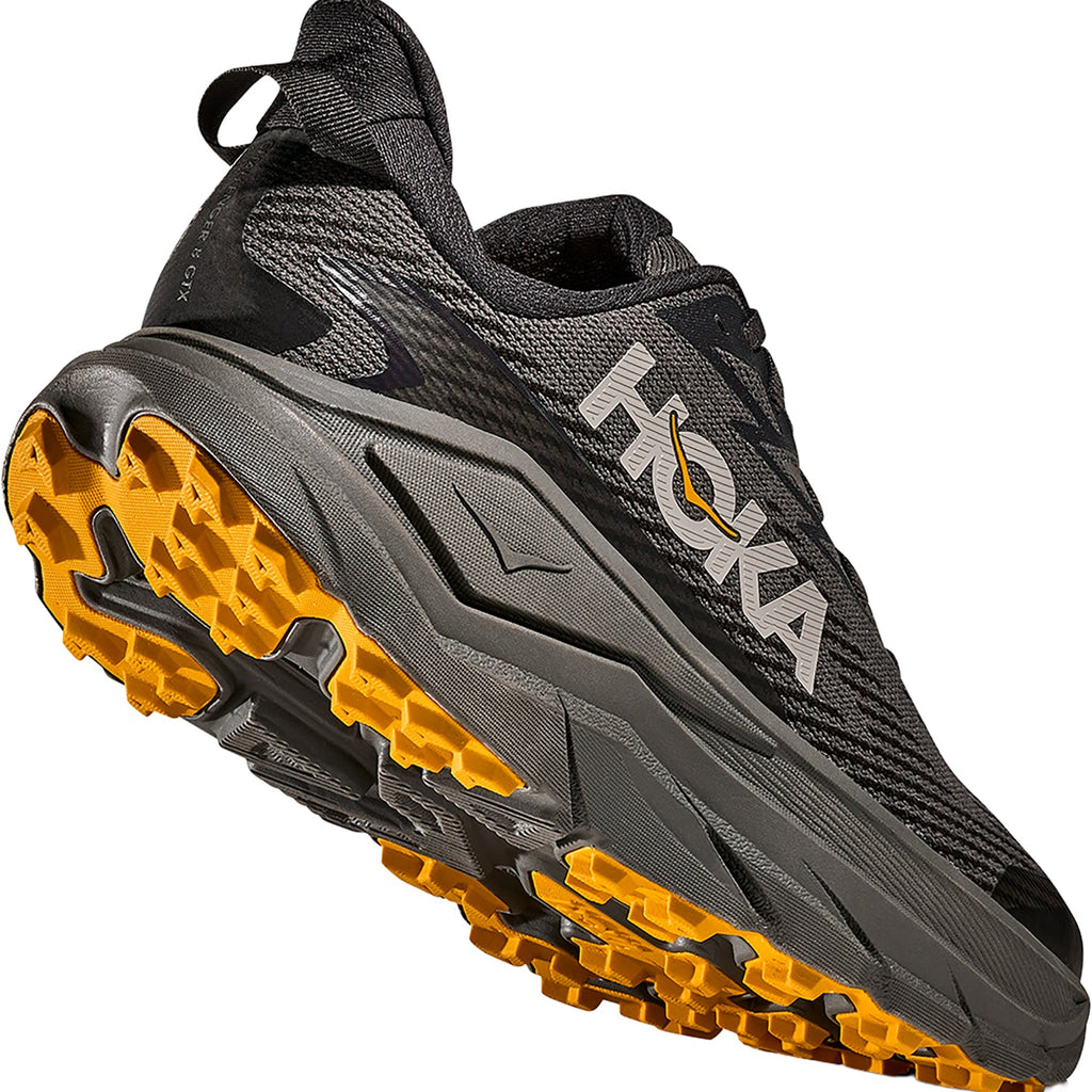 Hoka Challenger 8 GTX (Neutral Support) Men's Athletic Shoes Trail Running Asphalt Grey/Varsity Yellow
