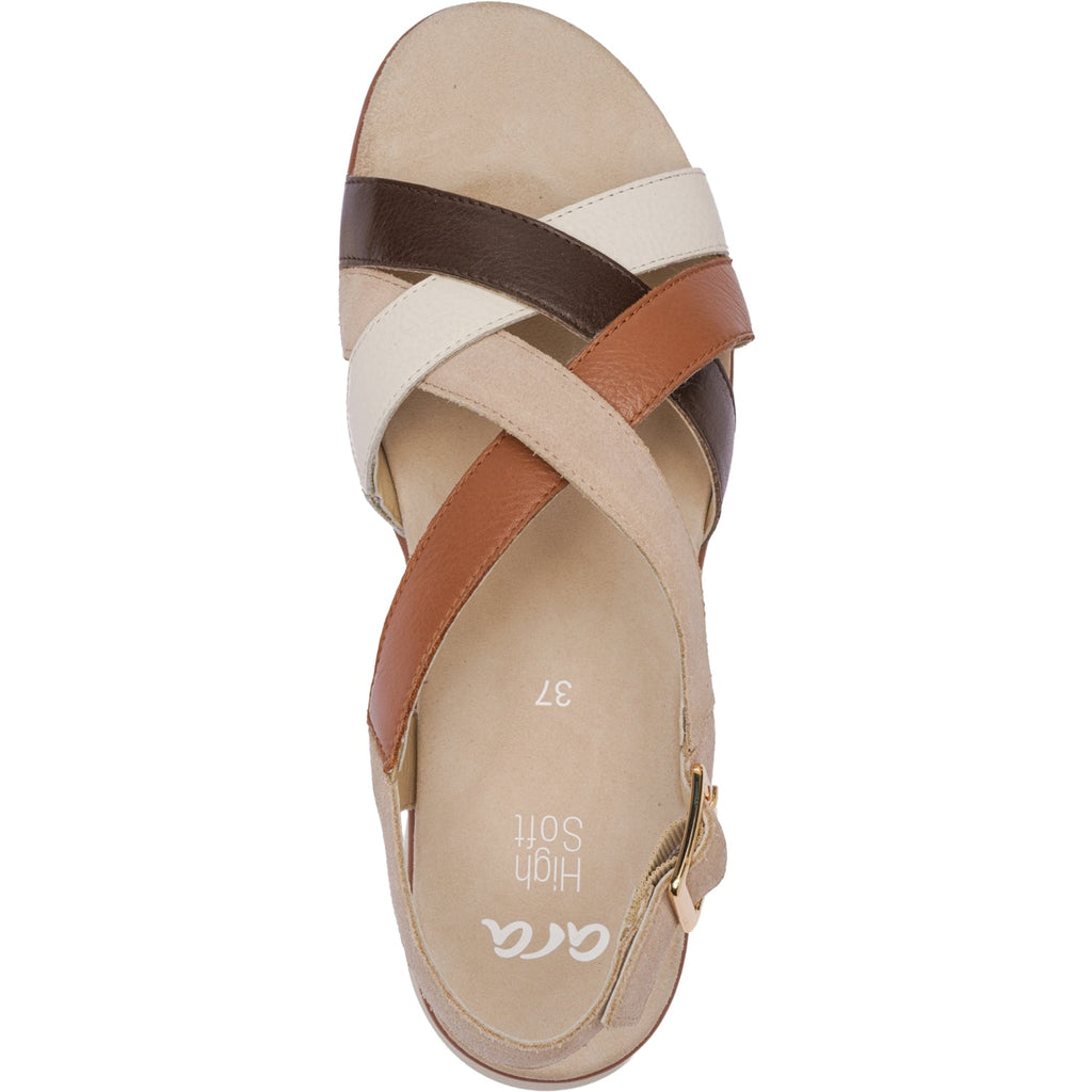 Ara Clearwater Women's Sandals Cream/Mousse/Mocca Calf/Shell Suede