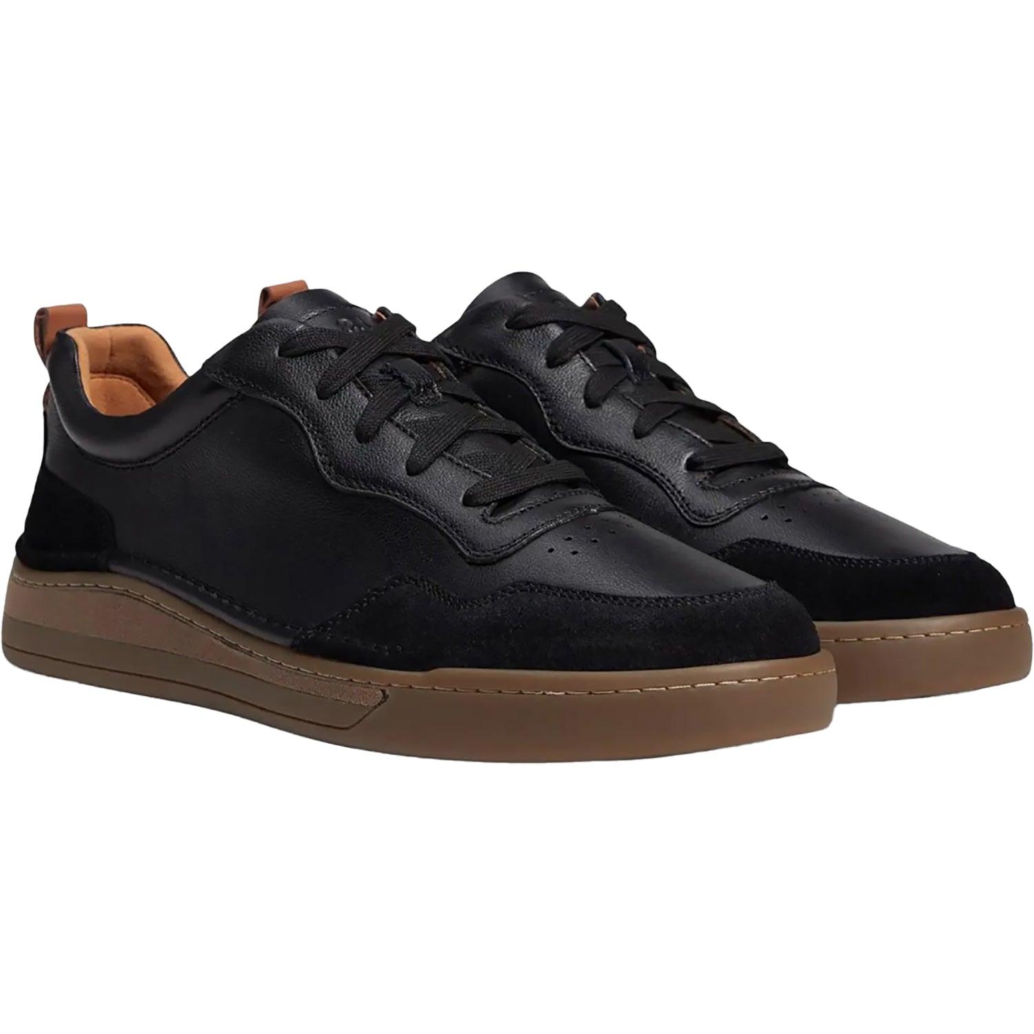 Josef Seibel Cleve 01 Men's Lace Up Shoes Black Leather/Suede Combi