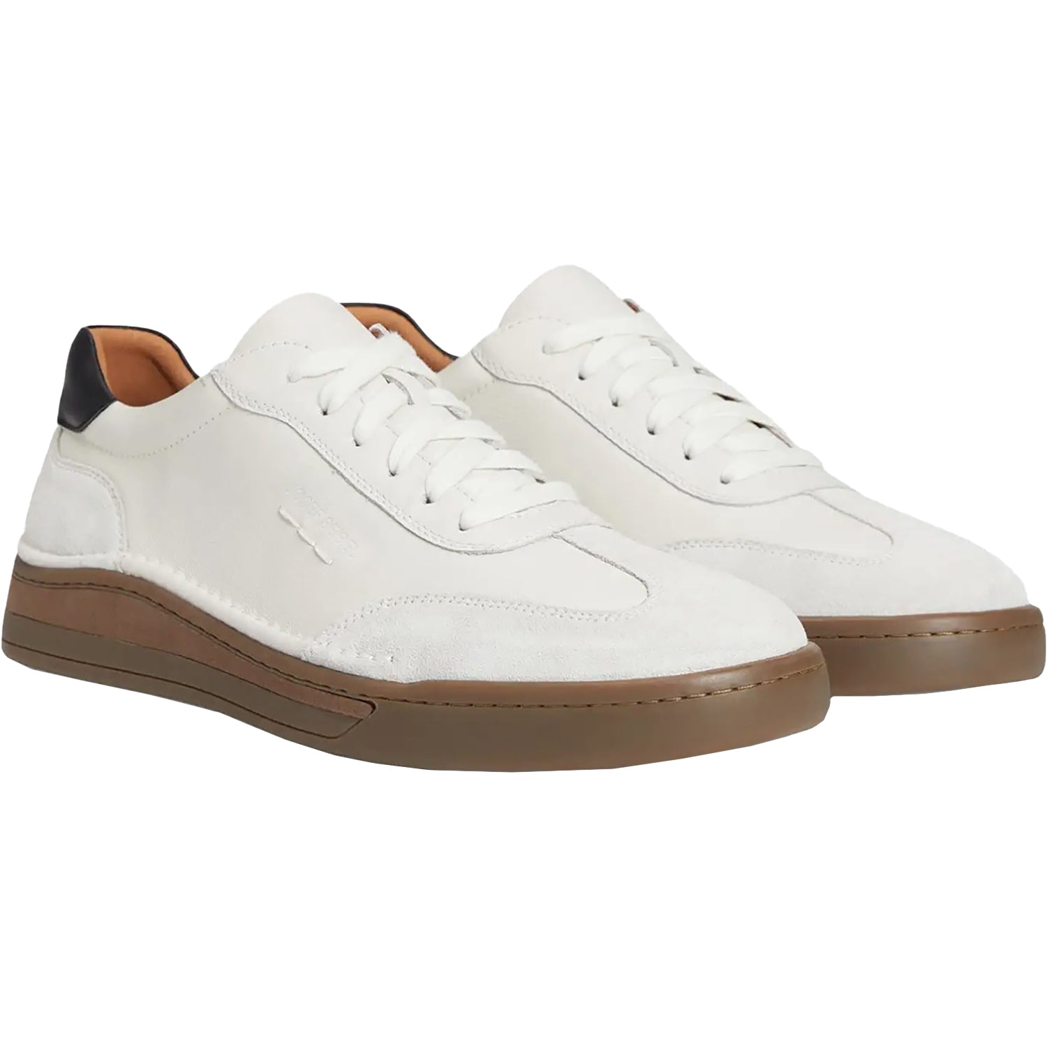 Josef Seibel Cleve 07 Men's Lace Up Shoes White Leather/Suede Combi