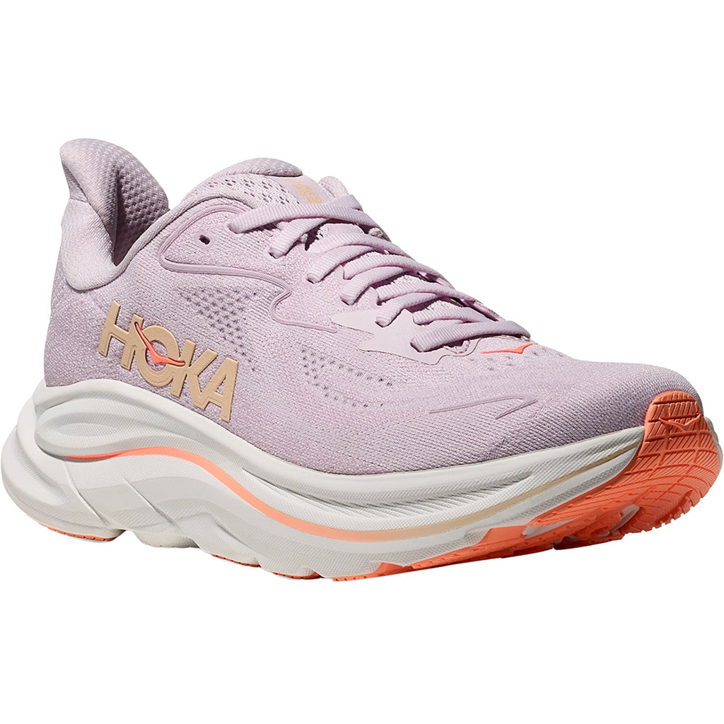 Hoka Clifton 10 Lilac Cream/Tangerine Glow (Neutral Support) Women's Athletic Shoes L:ilac Cream/Tangerine Glow