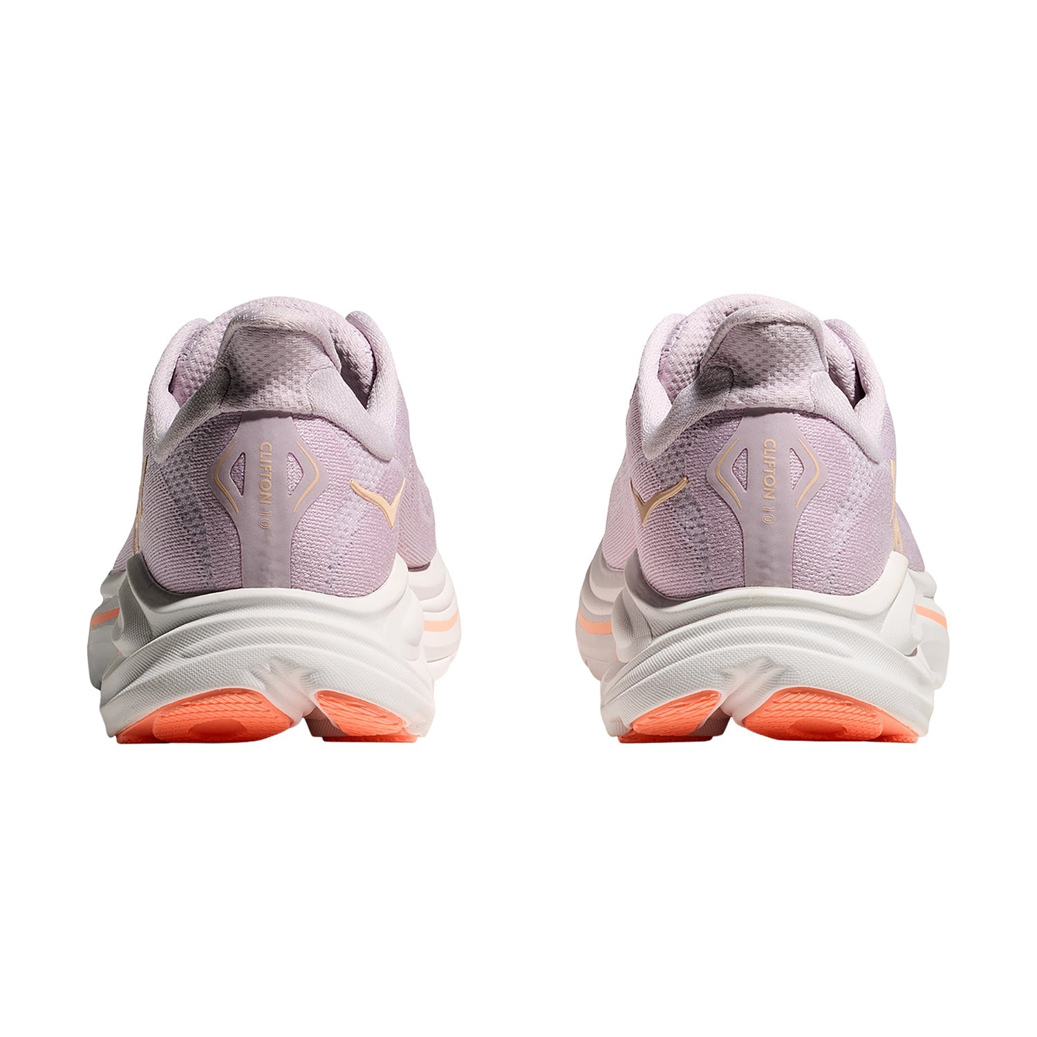 Hoka Clifton 10 Lilac Cream/Tangerine Glow (Neutral Support) Women's Athletic Shoes L:ilac Cream/Tangerine Glow
