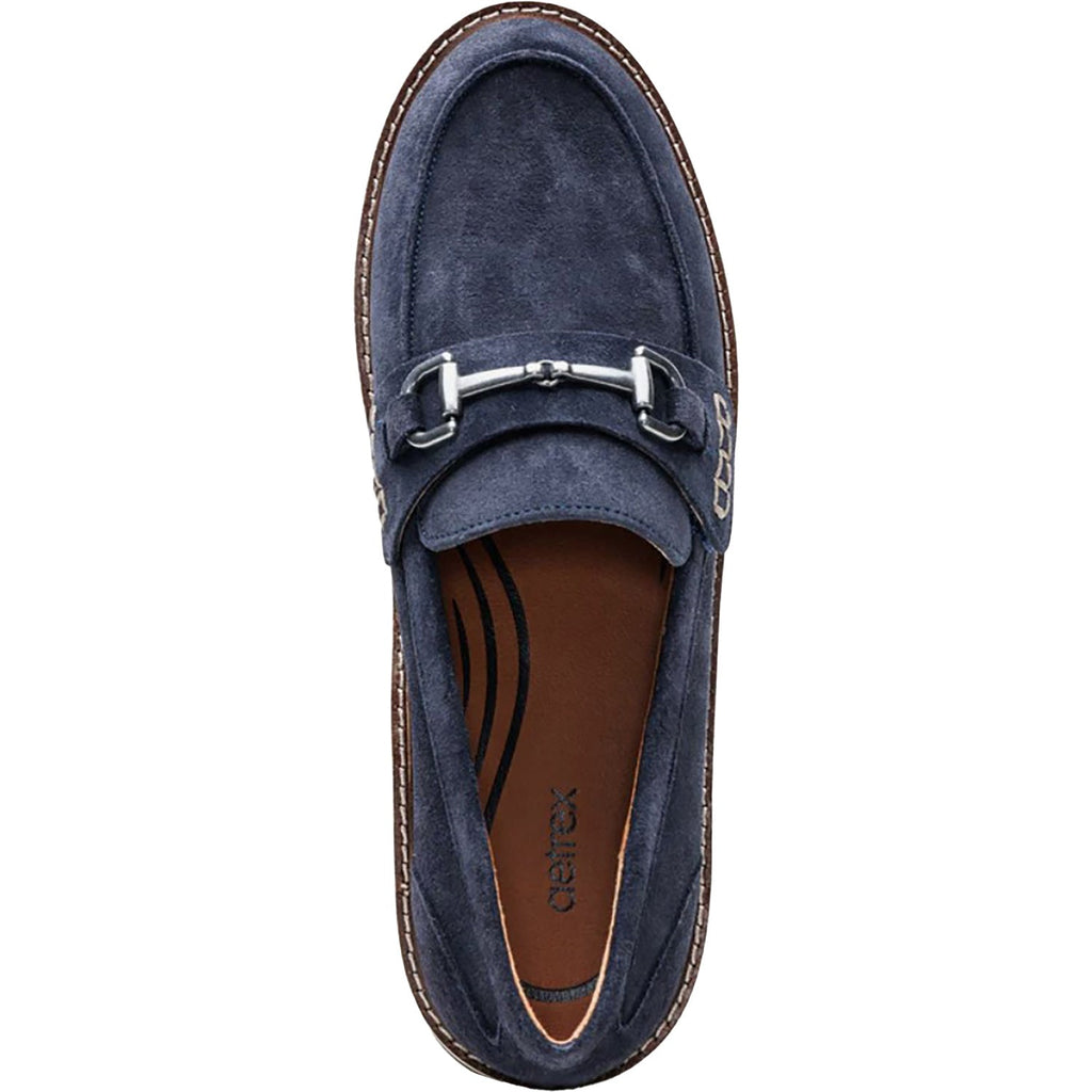 Aetrex Collette Women's Slip Ons Navy Suede