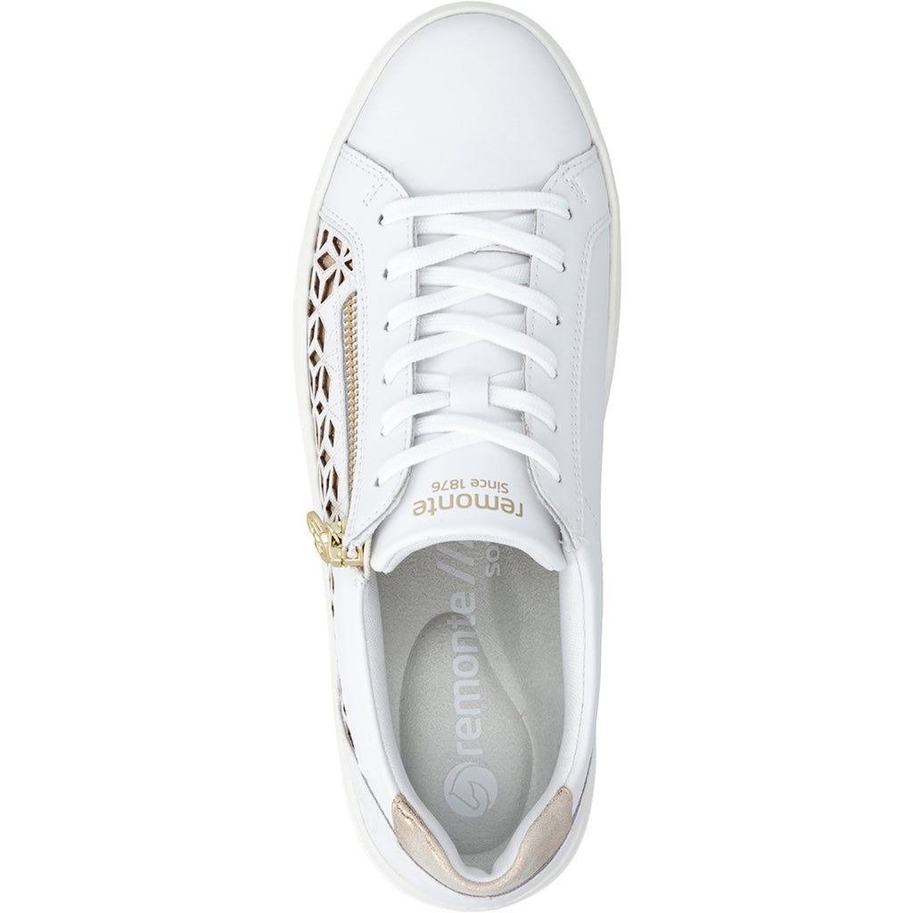 Remonte D1C11-80 Women's Lace Up Shoes White/Light Gold/Muschel