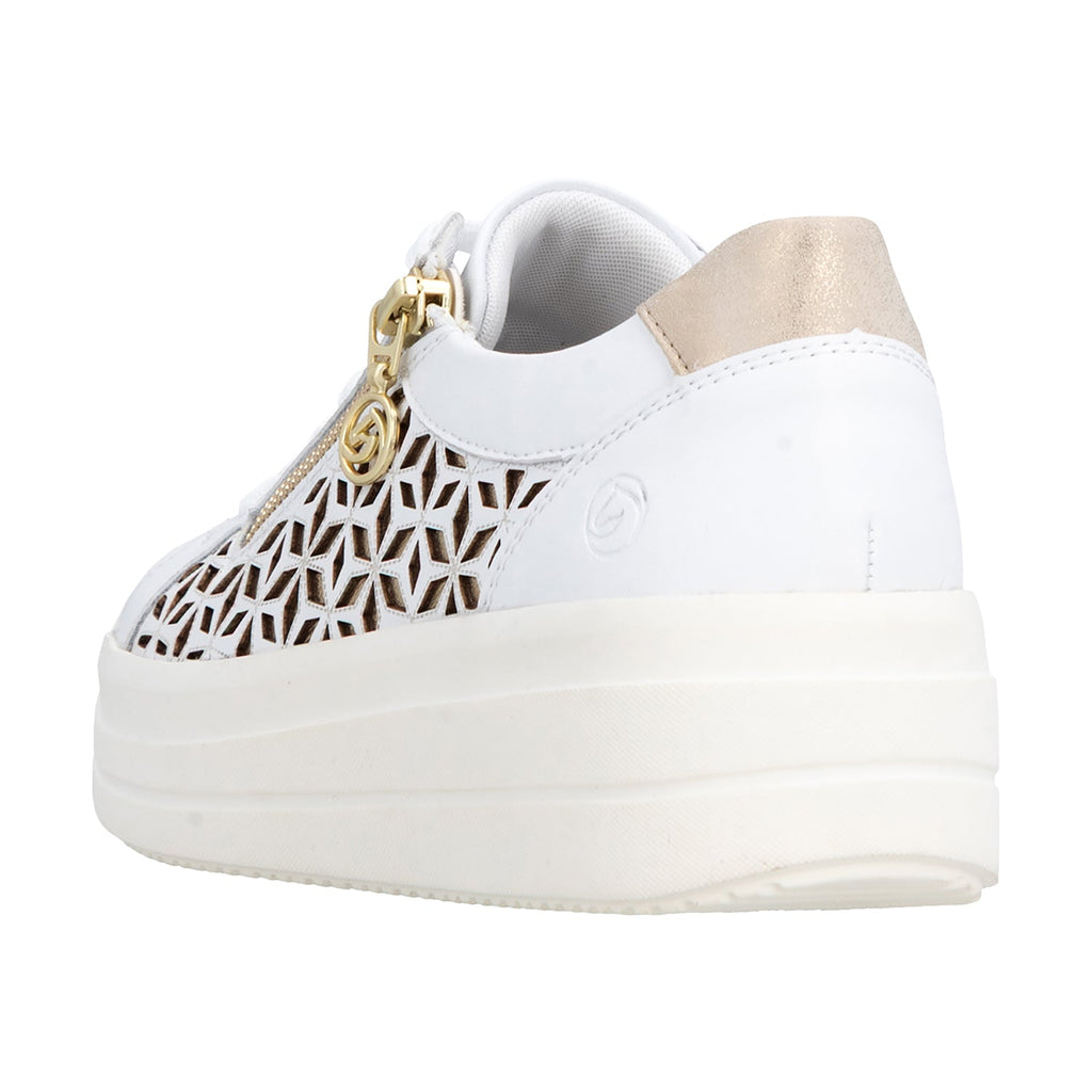Remonte D1C11-80 Women's Lace Up Shoes White/Light Gold/Muschel