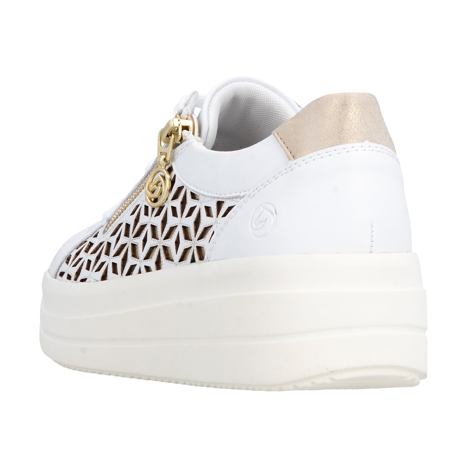 Remonte D1C11-80 Women's Lace Up Shoes White/Light Gold/Muschel