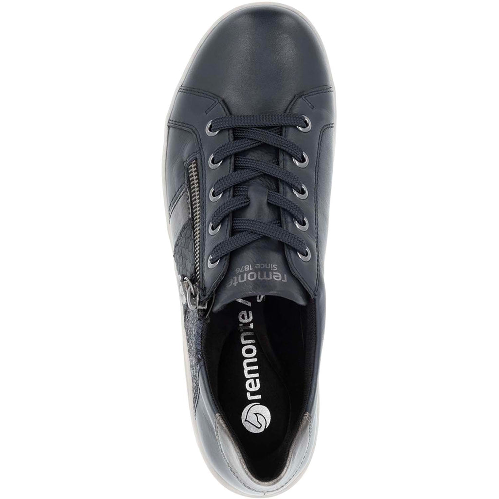 Remonte D1E00-14 Louann 00 Women's Sporty Lace Up Shoes Nightblue/Altsilber/Pazifik Leather
