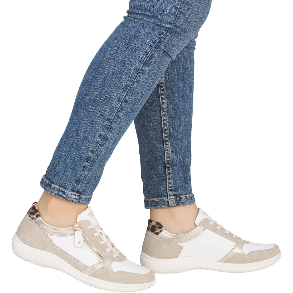 Remonte D1E06-82 Women's Sporty Lace Up Shoes Ginger/Weiss/Muschel