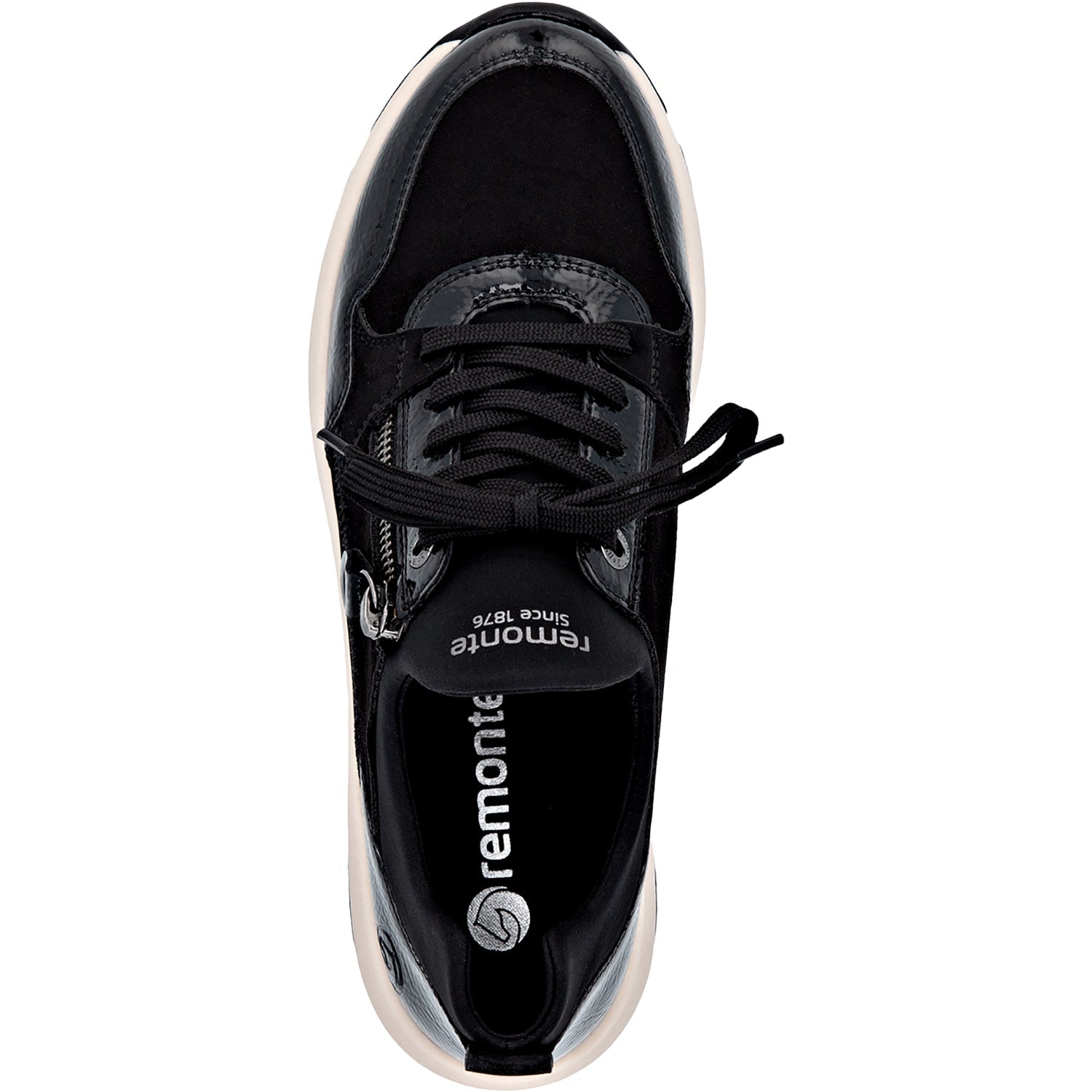 Remonte D1S02-02 Soraya 02 Women's Sporty Lace Up Shoes Sneakers Black/Schwarz/Schwarz Synthetic Patent Stretch
