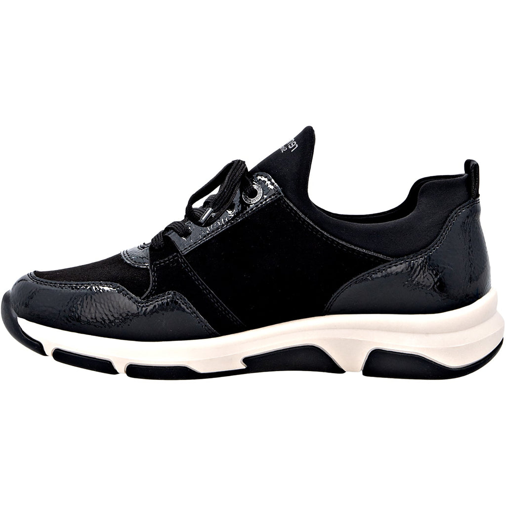 Remonte D1S02-02 Soraya 02 Women's Sporty Lace Up Shoes Sneakers Black/Schwarz/Schwarz Synthetic Patent Stretch