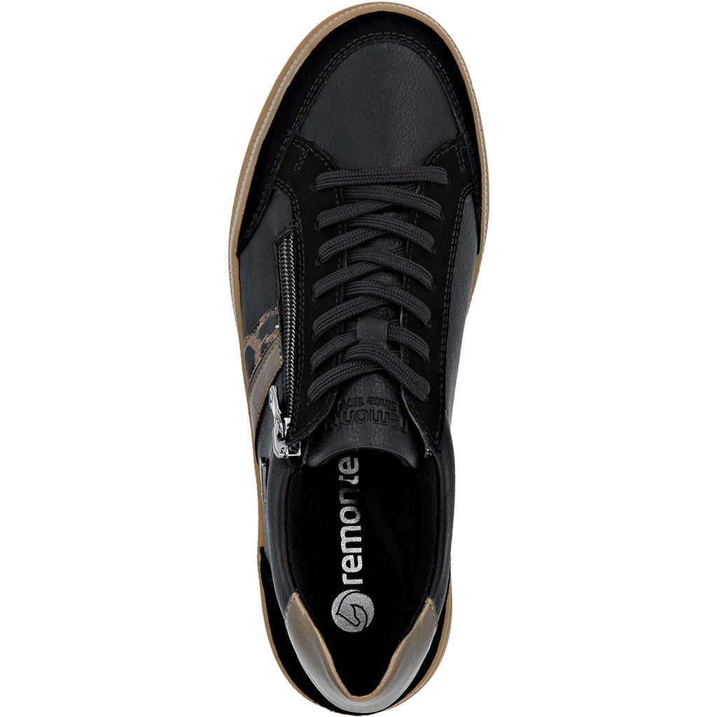 Remonte D2C04-03 Demi 04 Women's Lace Up Shoes Schwarz/Schwarz/Brown Suede/Leather