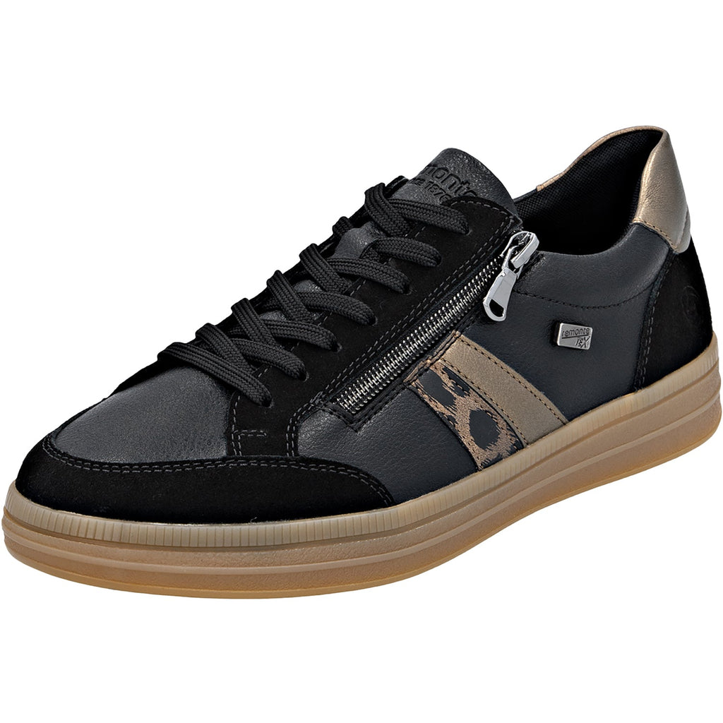 Remonte D2C04-03 Demi 04 Women's Lace Up Shoes Schwarz/Schwarz/Brown Suede/Leather