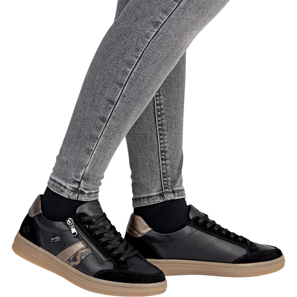 Remonte D2C04-03 Demi 04 Women's Lace Up Shoes Schwarz/Schwarz/Brown Suede/Leather