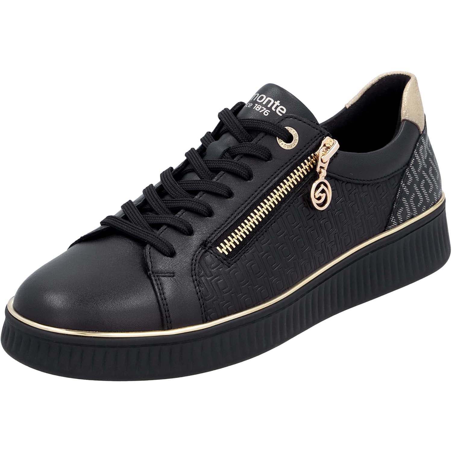 Remonte D2E00-03 Noelani 00 Women's Sporty Lace Up Shoes Schwarz/Alloy/Schwarz Leather