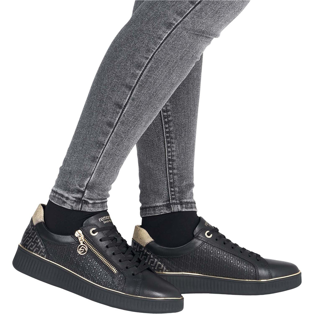 Remonte D2E00-03 Noelani 00 Women's Sporty Lace Up Shoes Schwarz/Alloy/Schwarz Leather