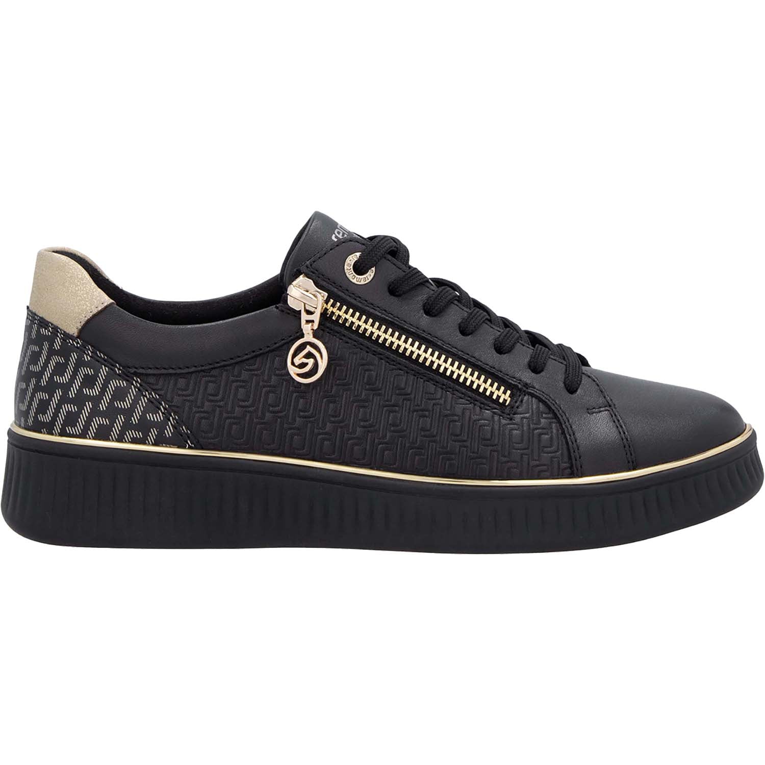 Remonte D2E00-03 Noelani 00 Women's Sporty Lace Up Shoes Schwarz/Alloy/Schwarz Leather