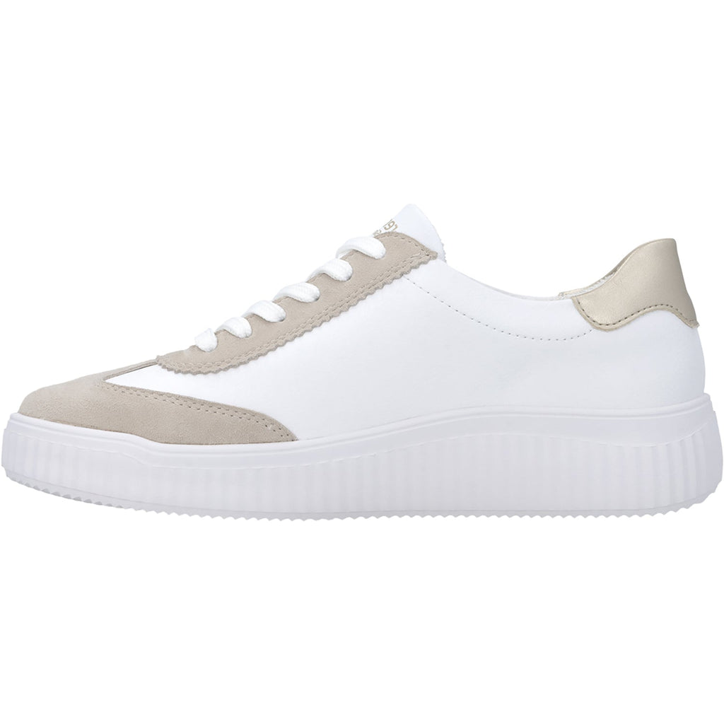 Remonte D3E00-80 Women's Sporty Lace Up Shoes Iceberg/Weiss/Pale Gold