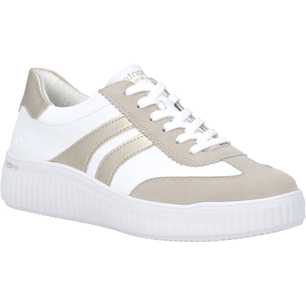 Remonte D3E00-80 Women's Sporty Lace Up Shoes Iceberg/Weiss/Pale Gold