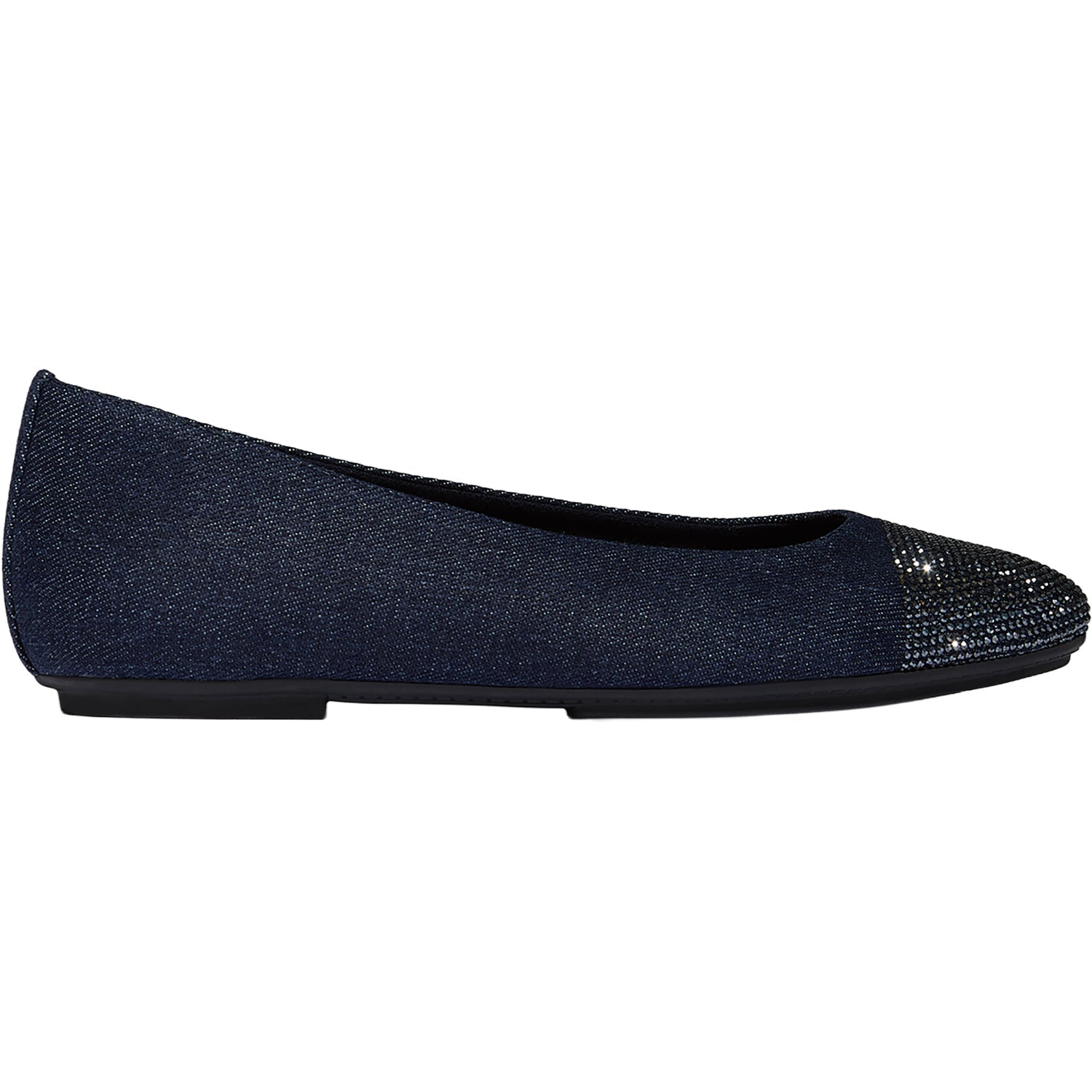 FitFlop Delicato Crystal Cap-Toe Ballet Flat Women's Flats Denim