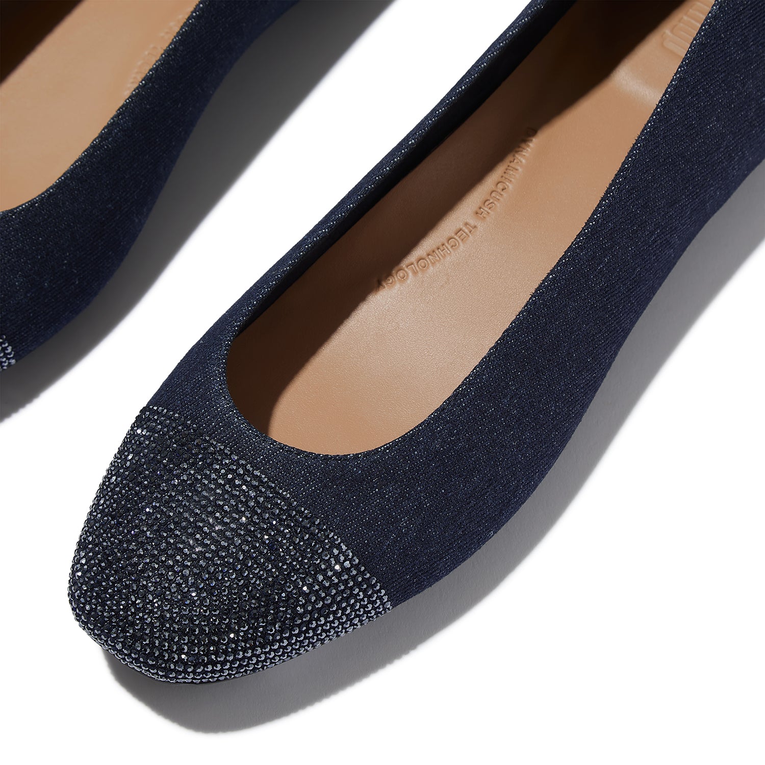 FitFlop Delicato Crystal Cap-Toe Ballet Flat Women's Flats Denim