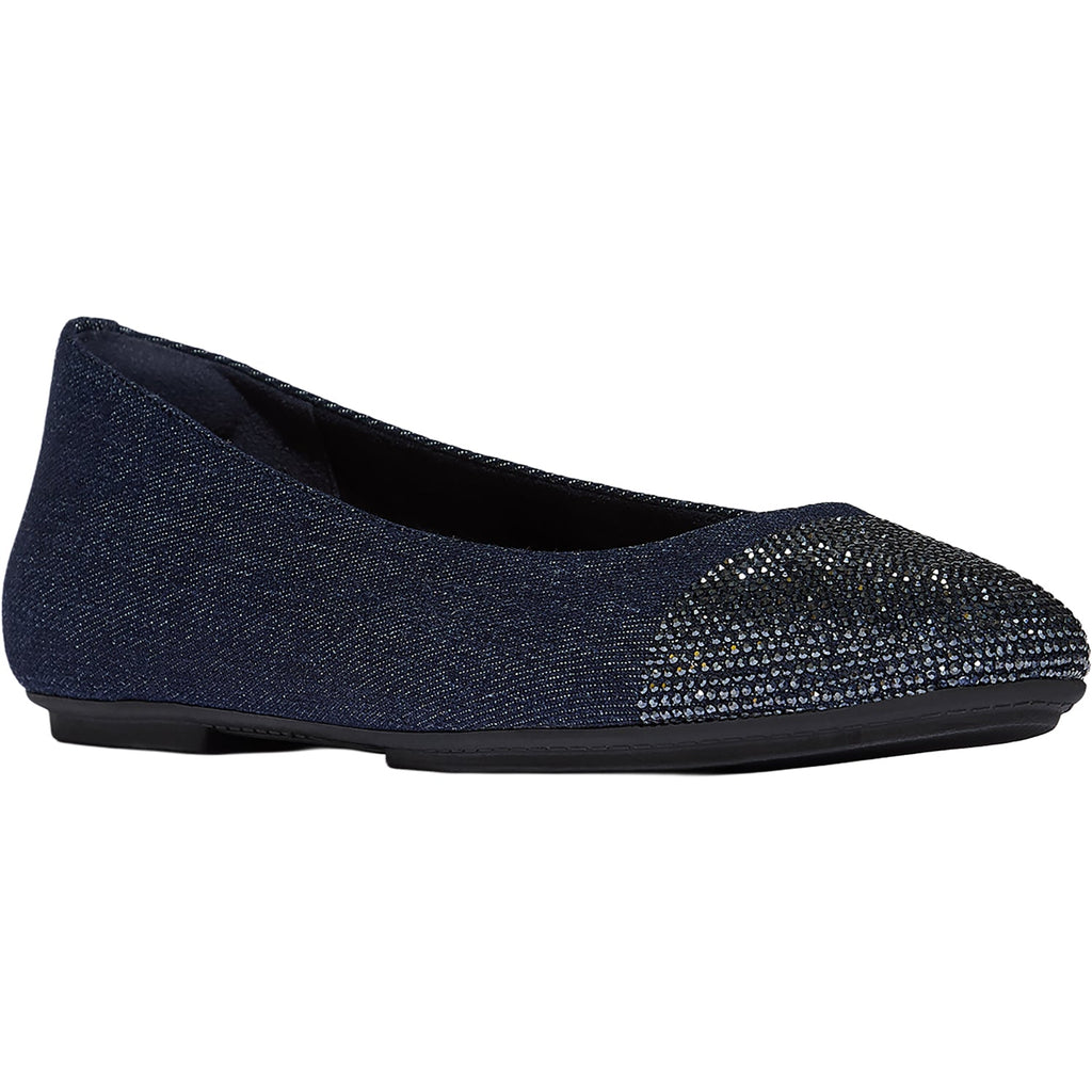 FitFlop Delicato Crystal Cap-Toe Ballet Flat Women's Flats Denim