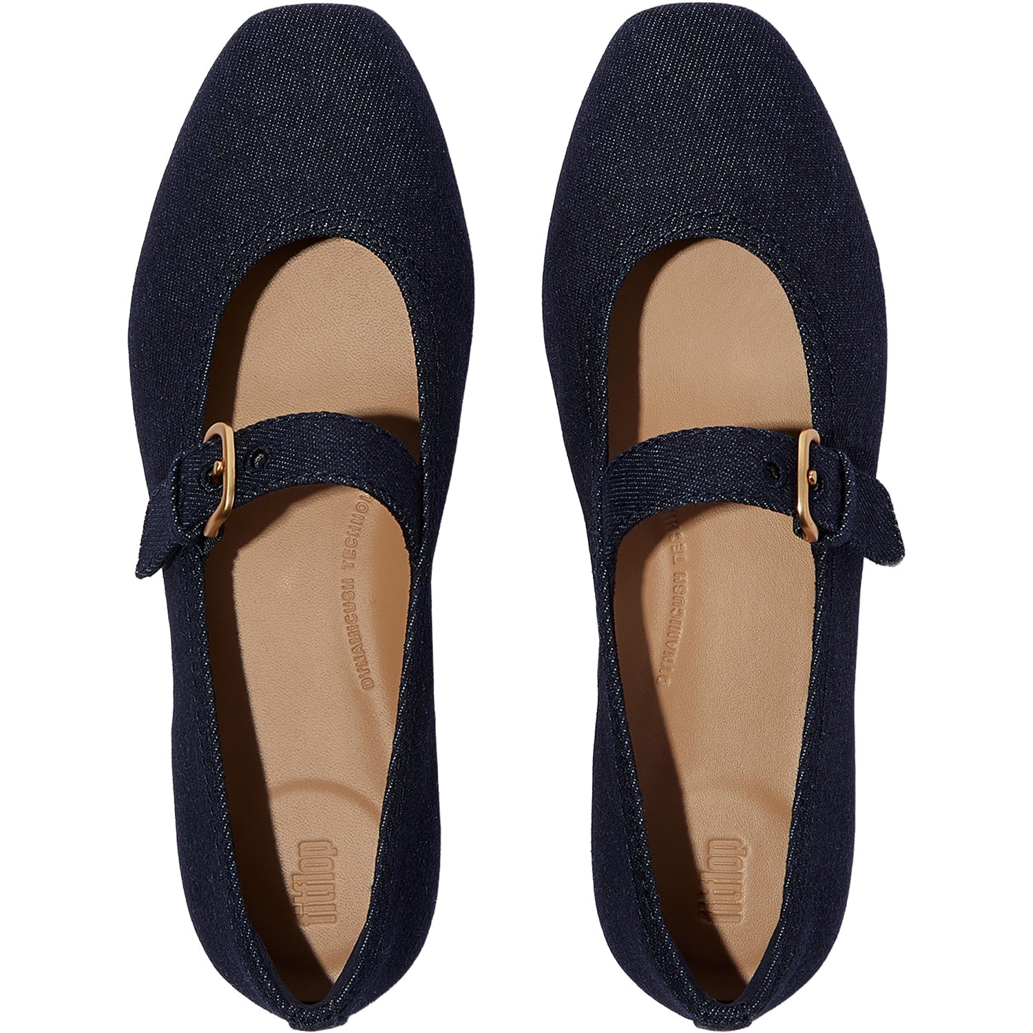 FitFlop Delicato Denim Women's Mary Jane Flats Dark Denim
