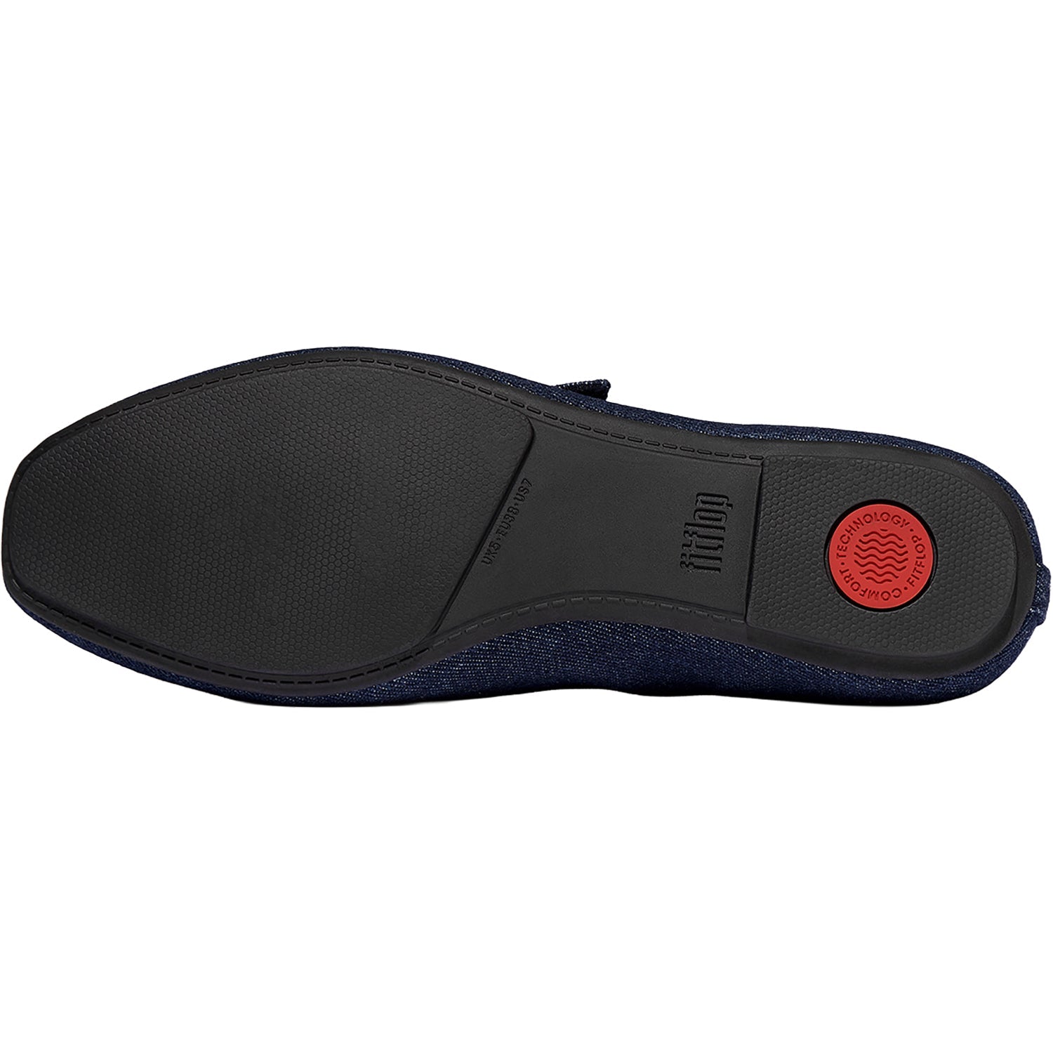FitFlop Delicato Denim Women's Mary Jane Flats Dark Denim