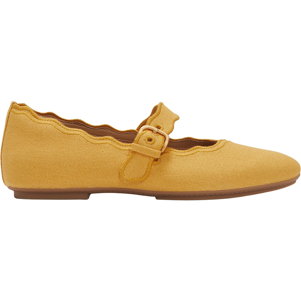FitFlop Delicato Wave-Edge Canvas Women's Mary Jane Flats Turmeric