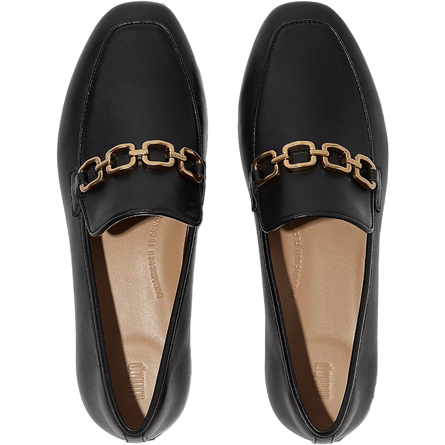 Fitflop Delicato Square-Chain Soft Loafer Women's Dress Flats Black