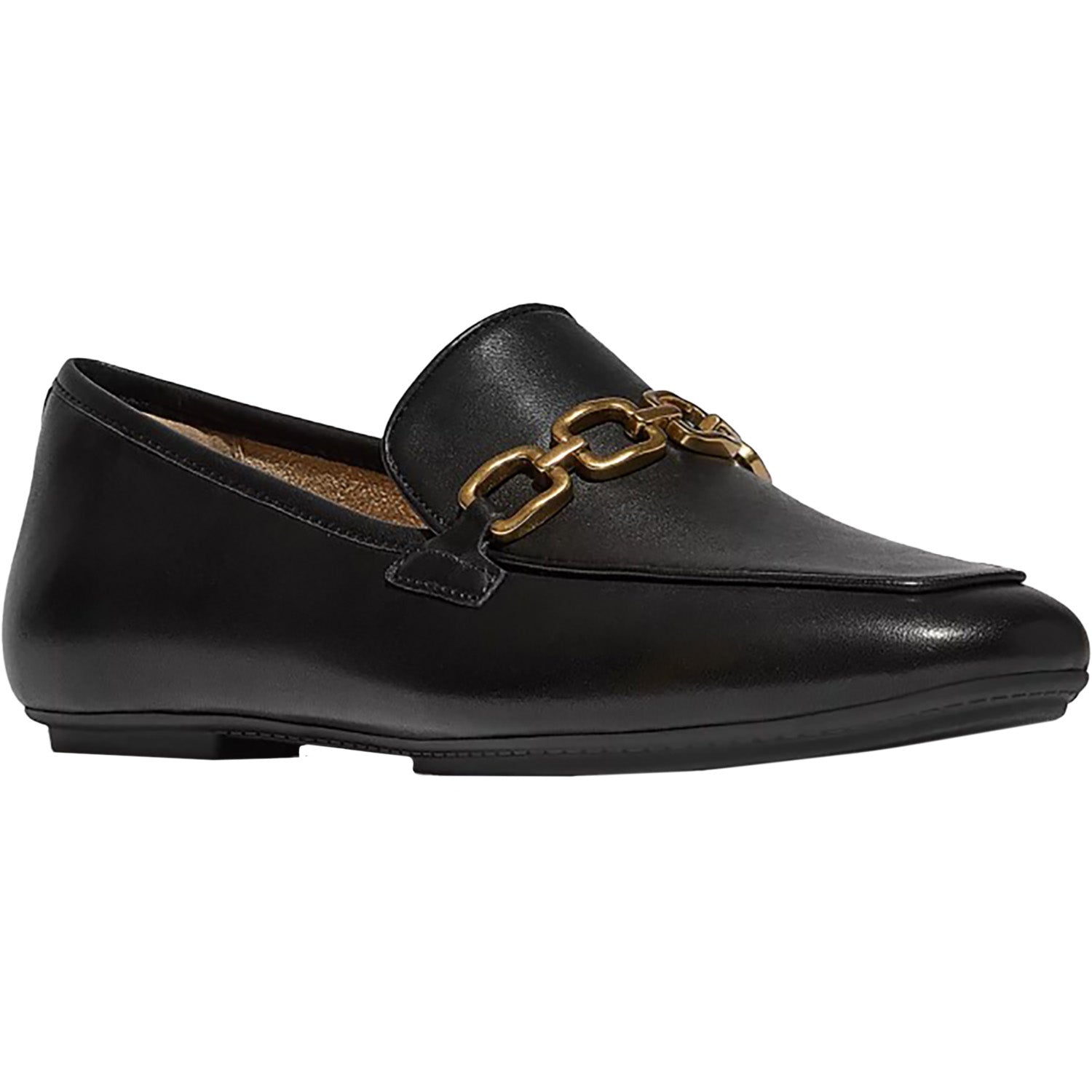 Fitflop Delicato Square-Chain Soft Loafer Women's Dress Flats Black