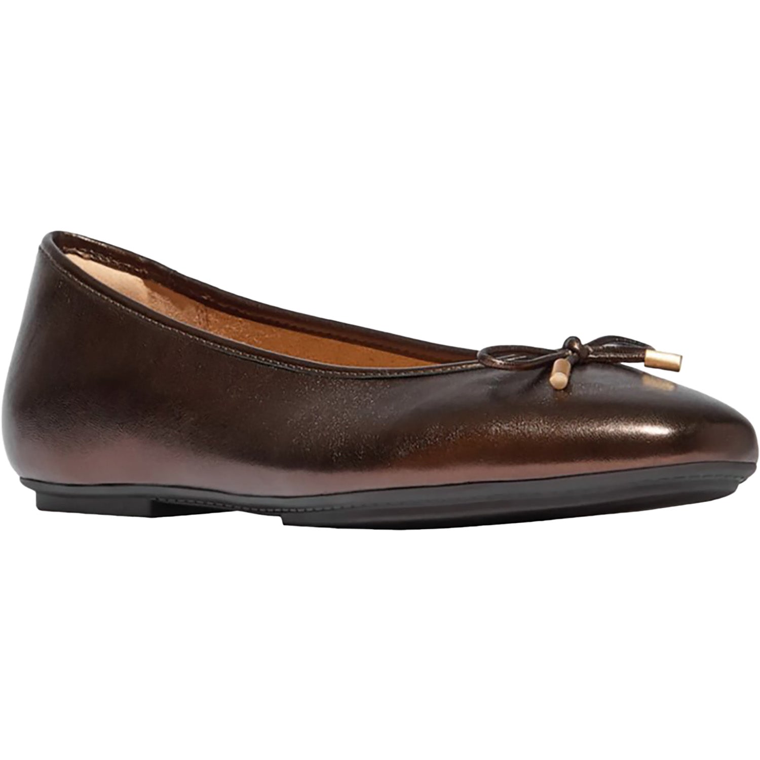Fitflop Delicato Bow Soft Metallic- Ballet Flat Women's Dress Flats Metallic Chocolate Brown