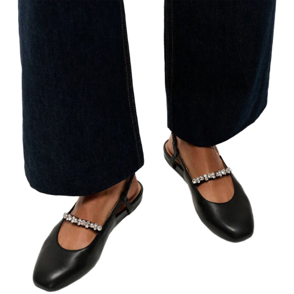 Fitflop Delicato Pearls-and-Crystal Slingback Women's Dress Flats Black