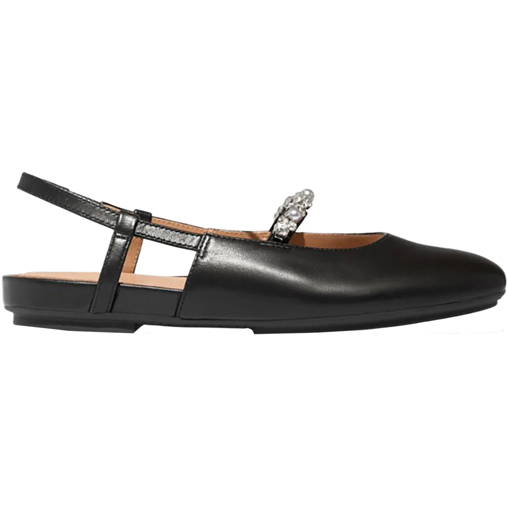 Fitflop Delicato Pearls-and-Crystal Slingback Women's Dress Flats Black
