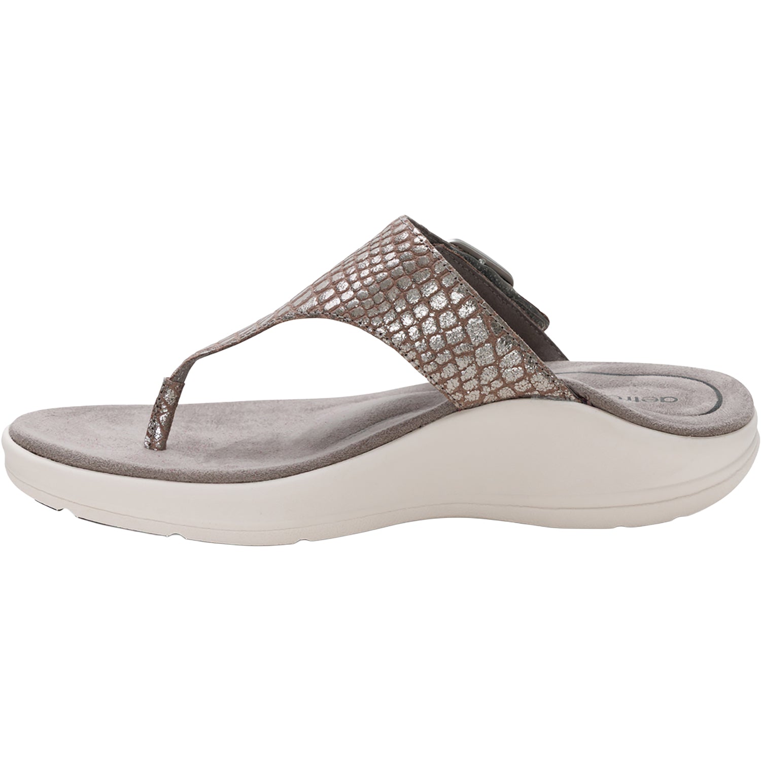 Aetrex Donna Women's Sandals Pewter Metallic