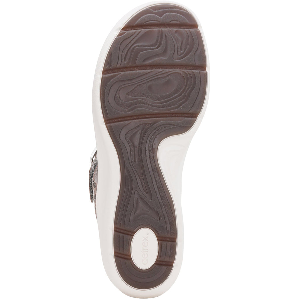Aetrex Donna Women's Sandals Pewter Metallic