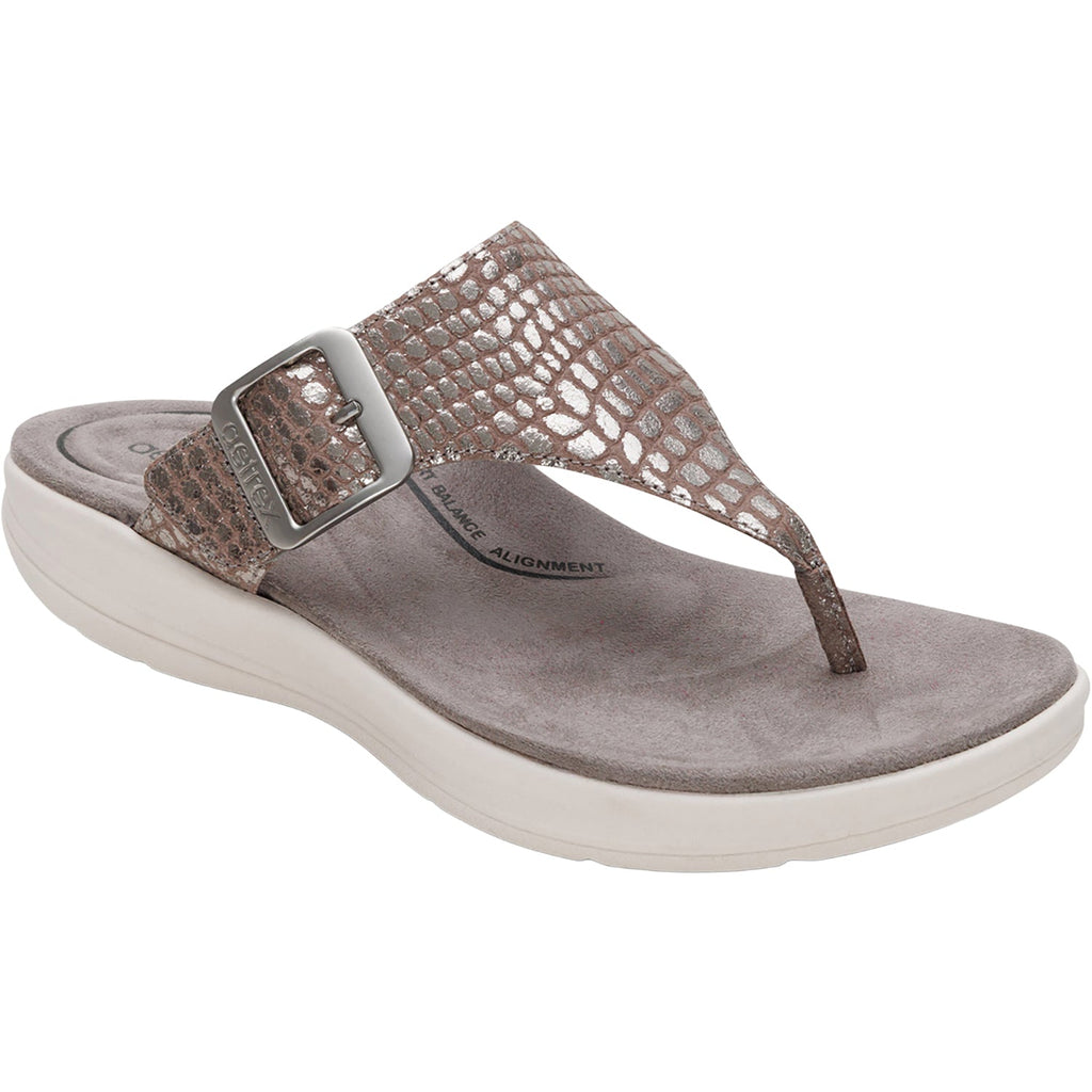 Aetrex Donna Women's Sandals Pewter Metallic