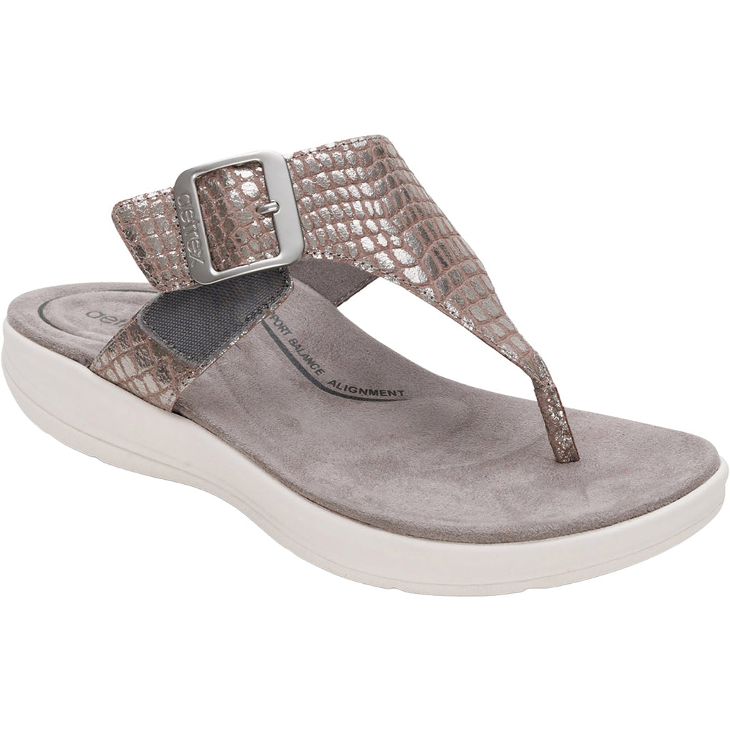 Aetrex Donna Women's Sandals Pewter Metallic