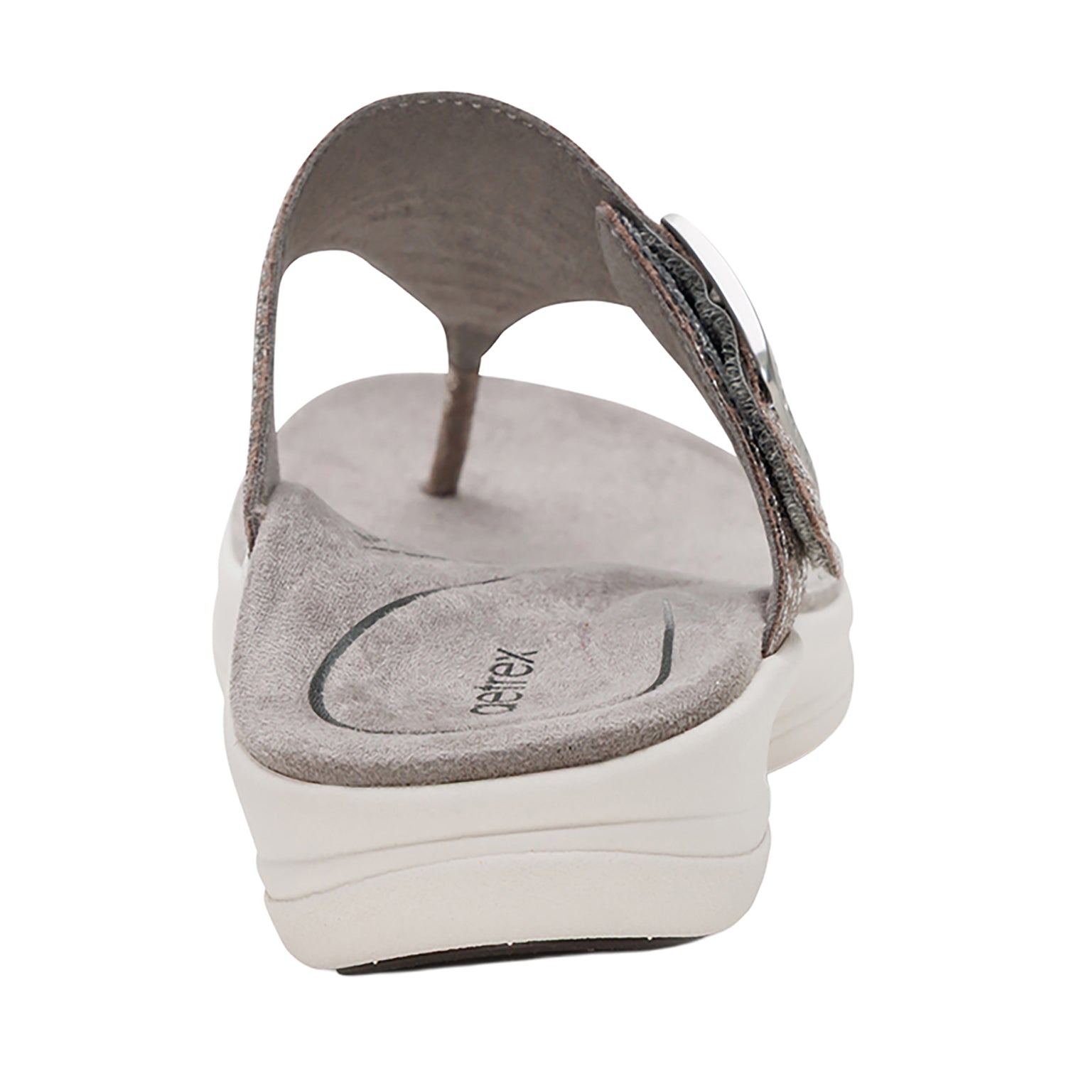 Aetrex Donna Women's Sandals Pewter Metallic