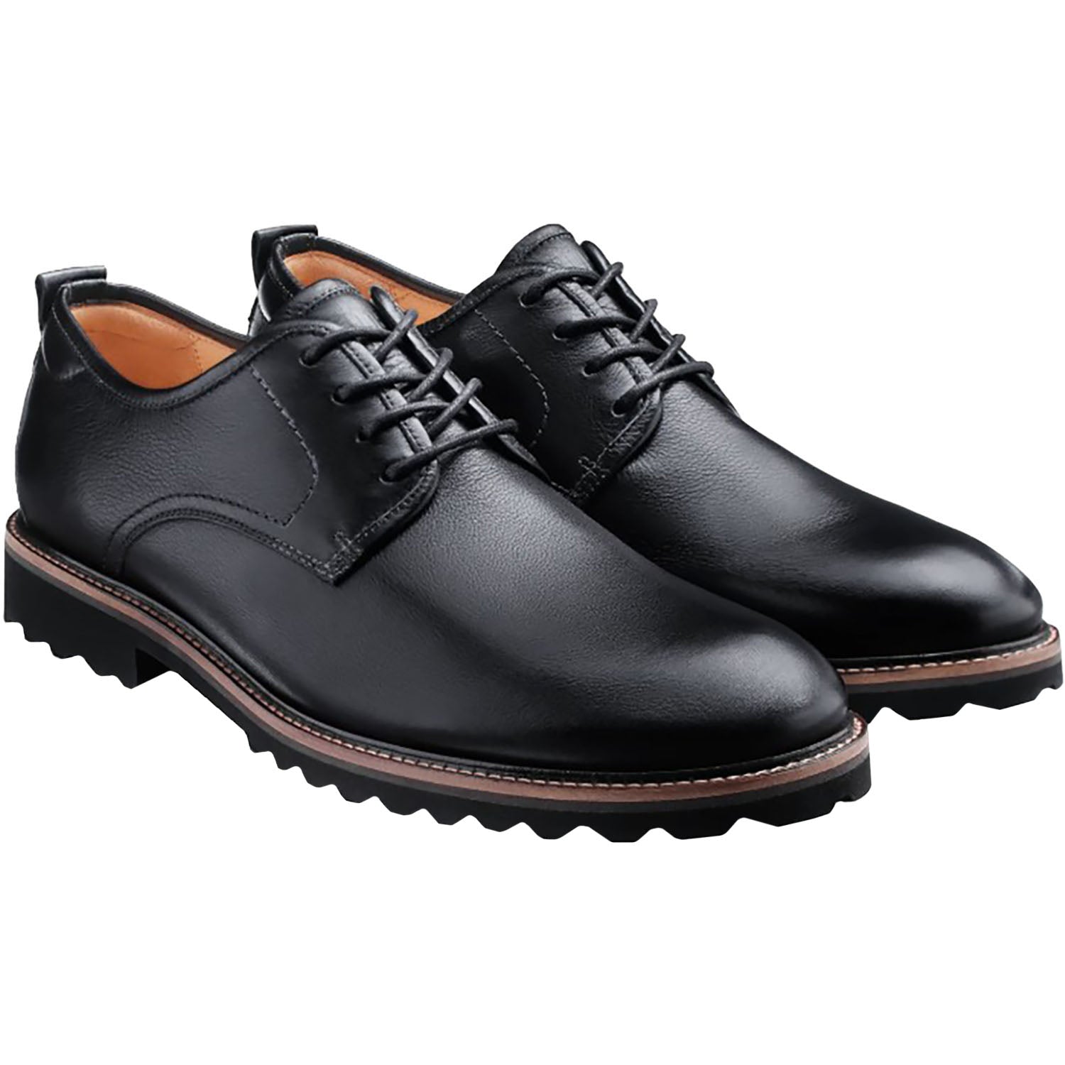 Samuel Hubbard Featherlight Founder Men's Dress Lace Up Shoes Black Tumbled Leather