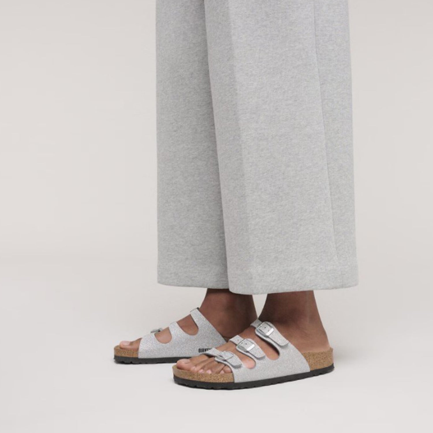 Birkenstock Florida Women's Sandals Shiny Glitter Silver
