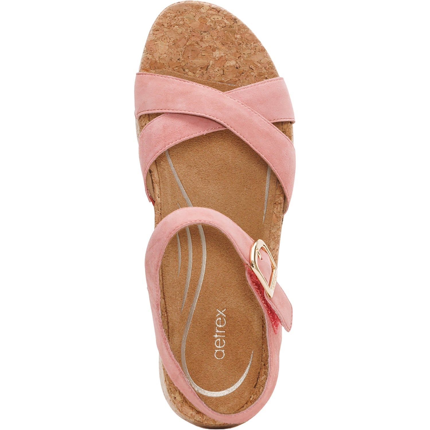 Aetrex Flora Women's Wedge Sandals Antique Rose