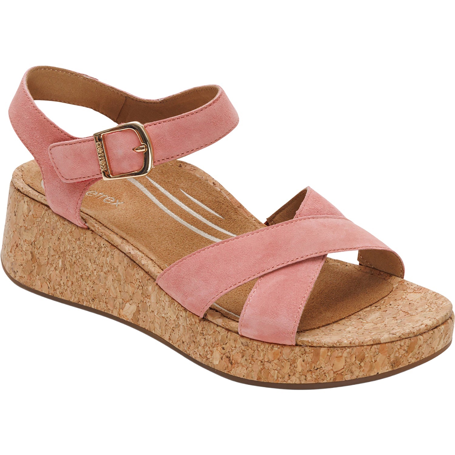 Aetrex Flora Women's Wedge Sandals Antique Rose