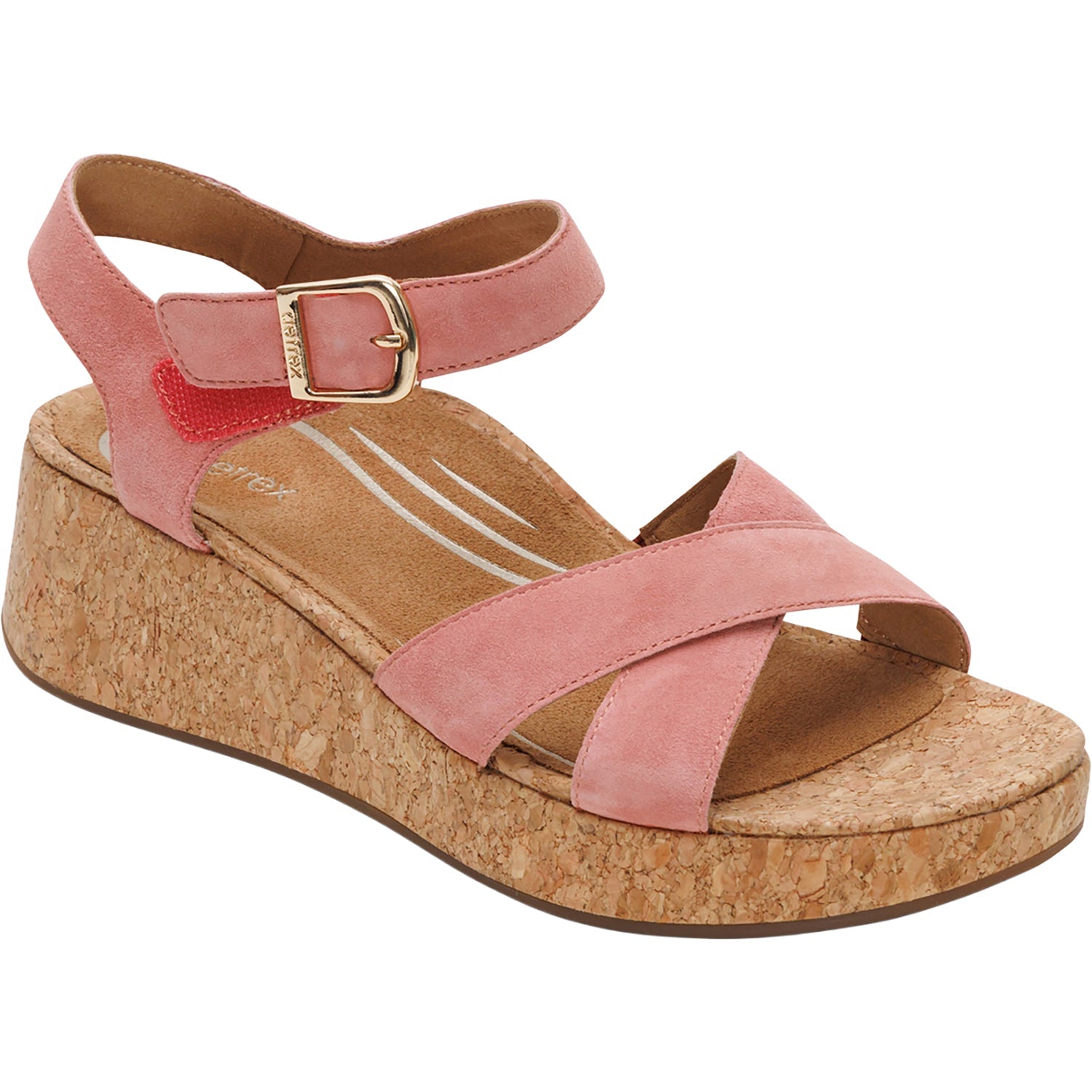 Aetrex Flora Women's Wedge Sandals Antique Rose