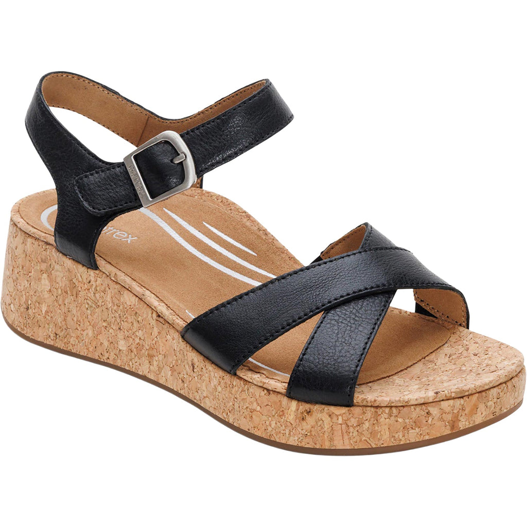 Aetrex Flora Women's Wedge Sandals Black