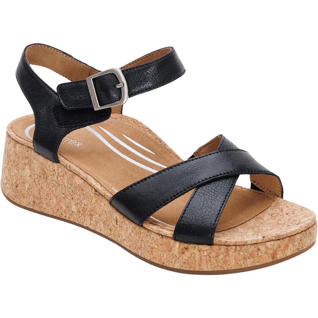 Aetrex Flora Women's Wedge Sandals Black