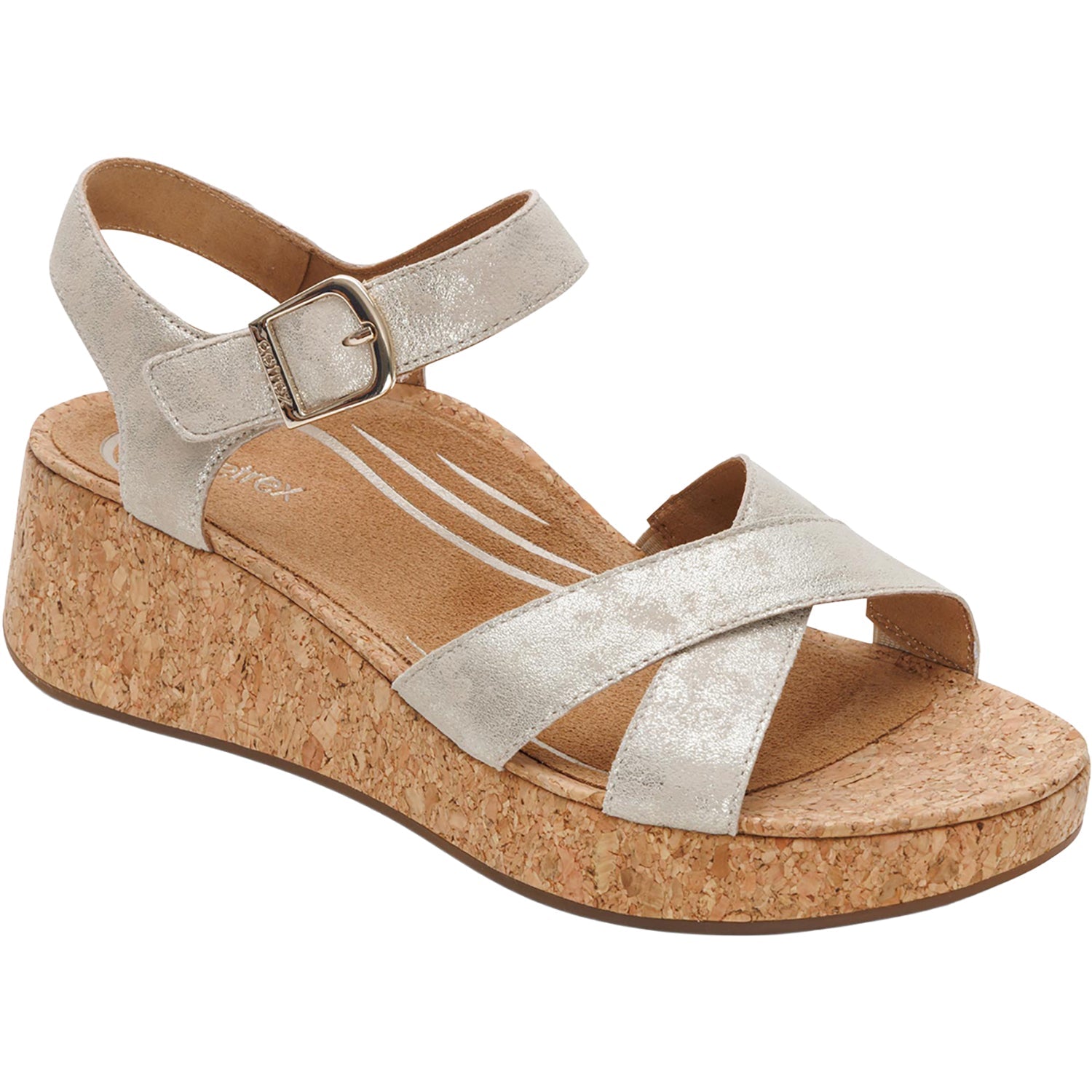 Aetrex Flora Women's Wedge Sandals Champagne