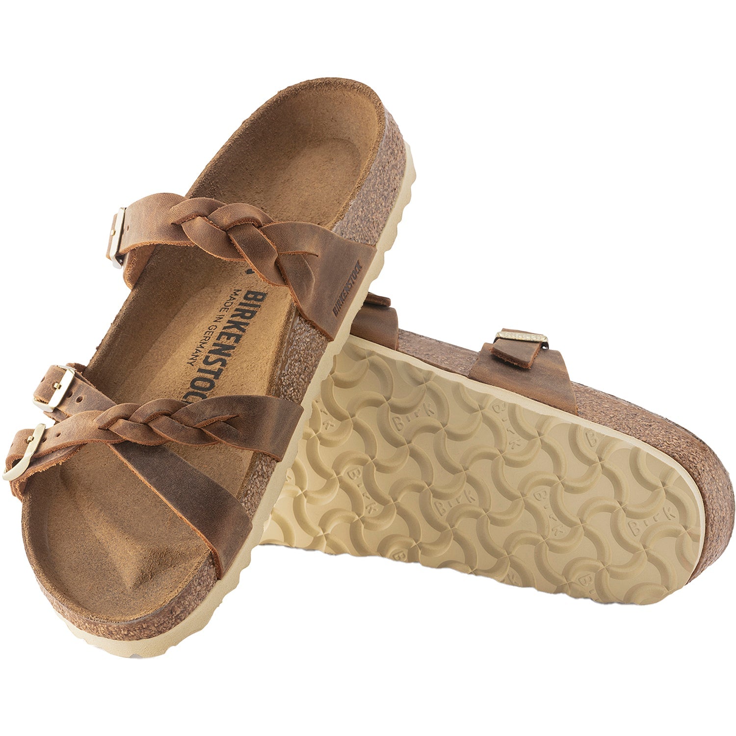 Birkenstock Franca Braid Women's Sandals Cognac Oiled Leather