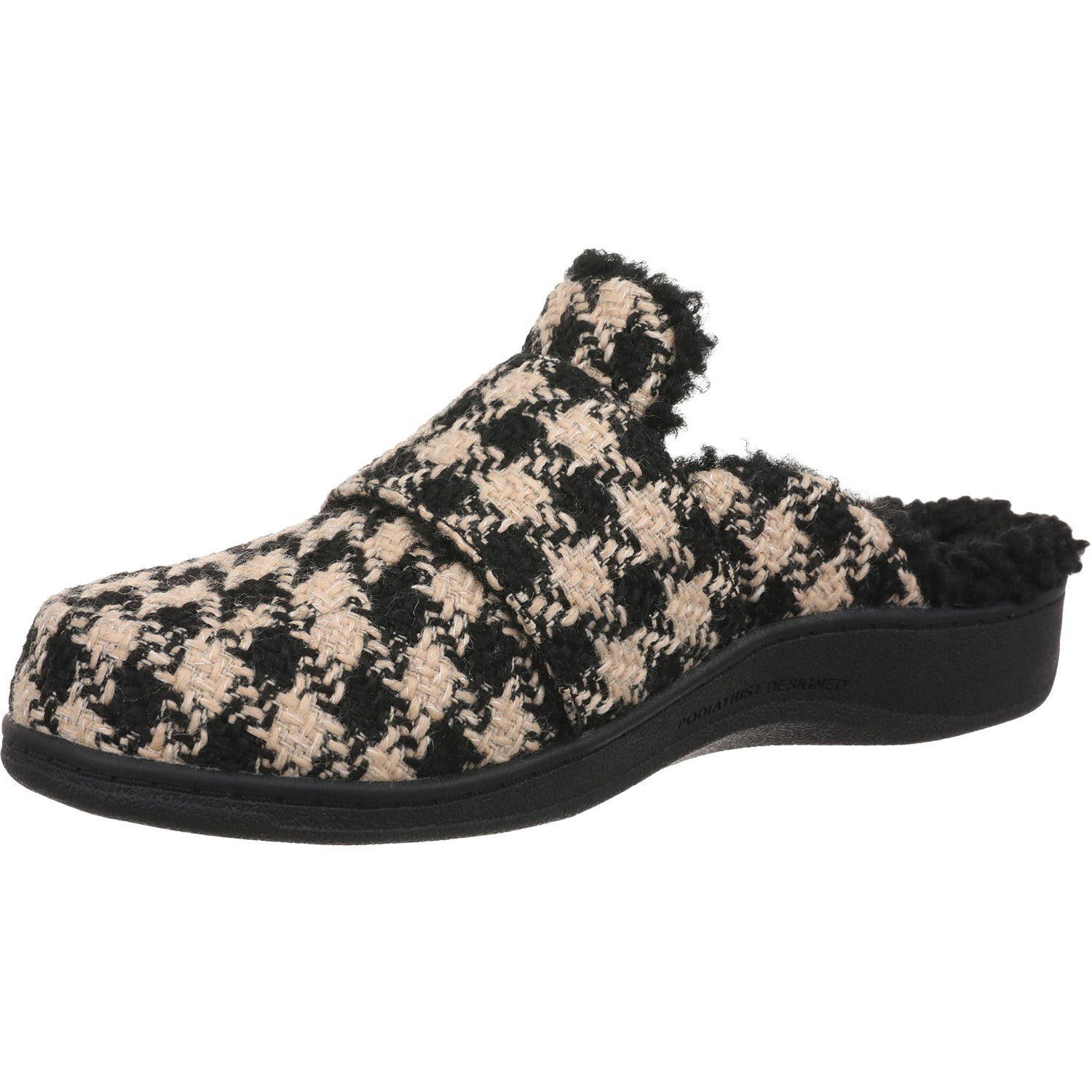 Vionic Gemma II Women's Slippers Black/Cream Houndstooth