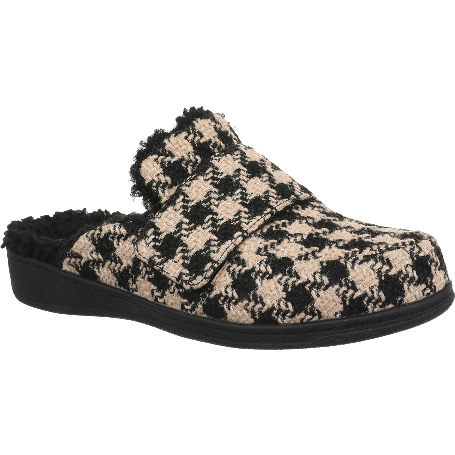 Vionic Gemma II Women's Slippers Black/Cream Houndstooth
