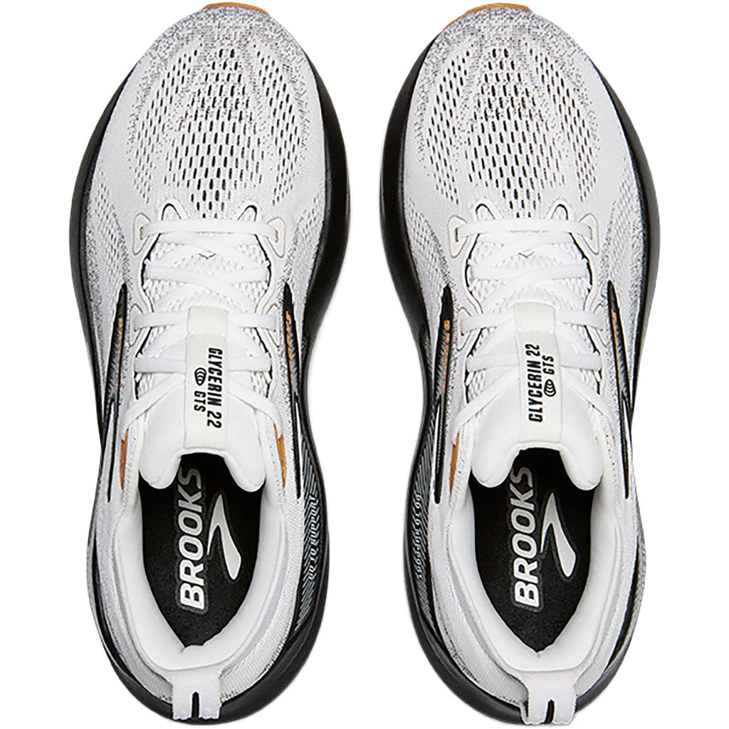 Brooks Glycerin GTS 22 Mesh (Neutral Support) (Stability Support) Men's Athletic Shoes White/Grey/Black